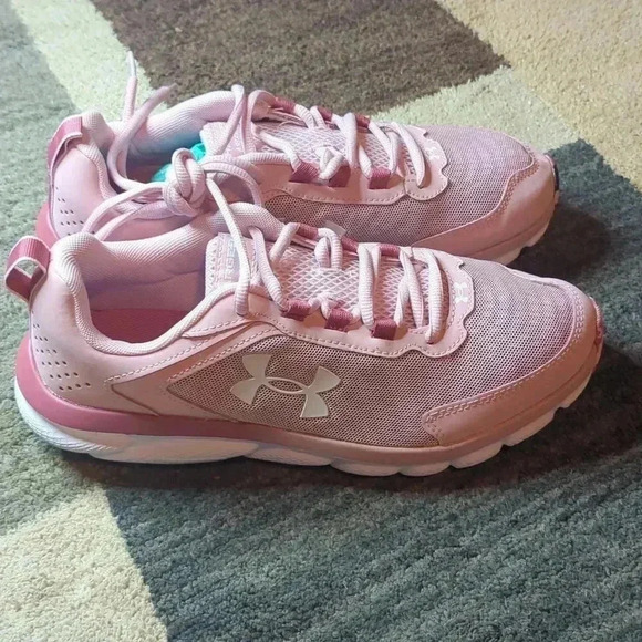 Under Armour Woman's Charged Assert 9 Marble 'Pink White' Size 9.5 - Picture 2 of 5